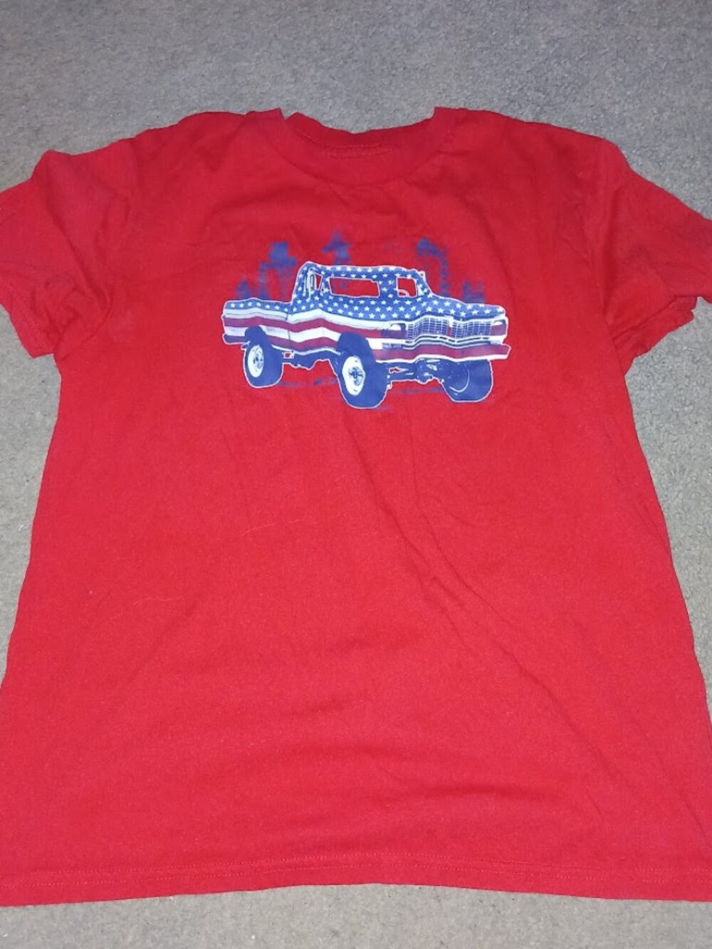 Red white and blue Ford truck Tee